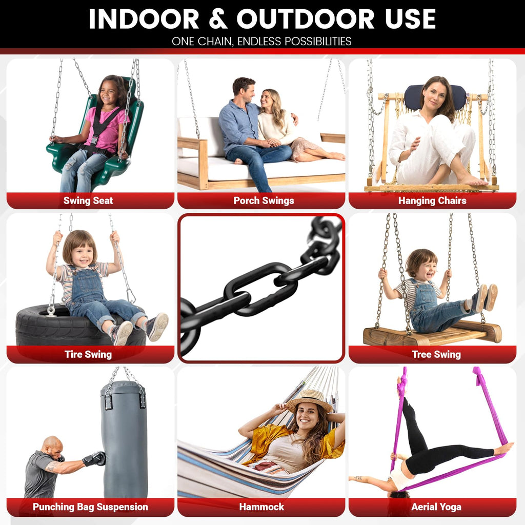 45" Hanging Swing Chain, 1000 lb Capacity, 6 mm 304 Stainless Steel