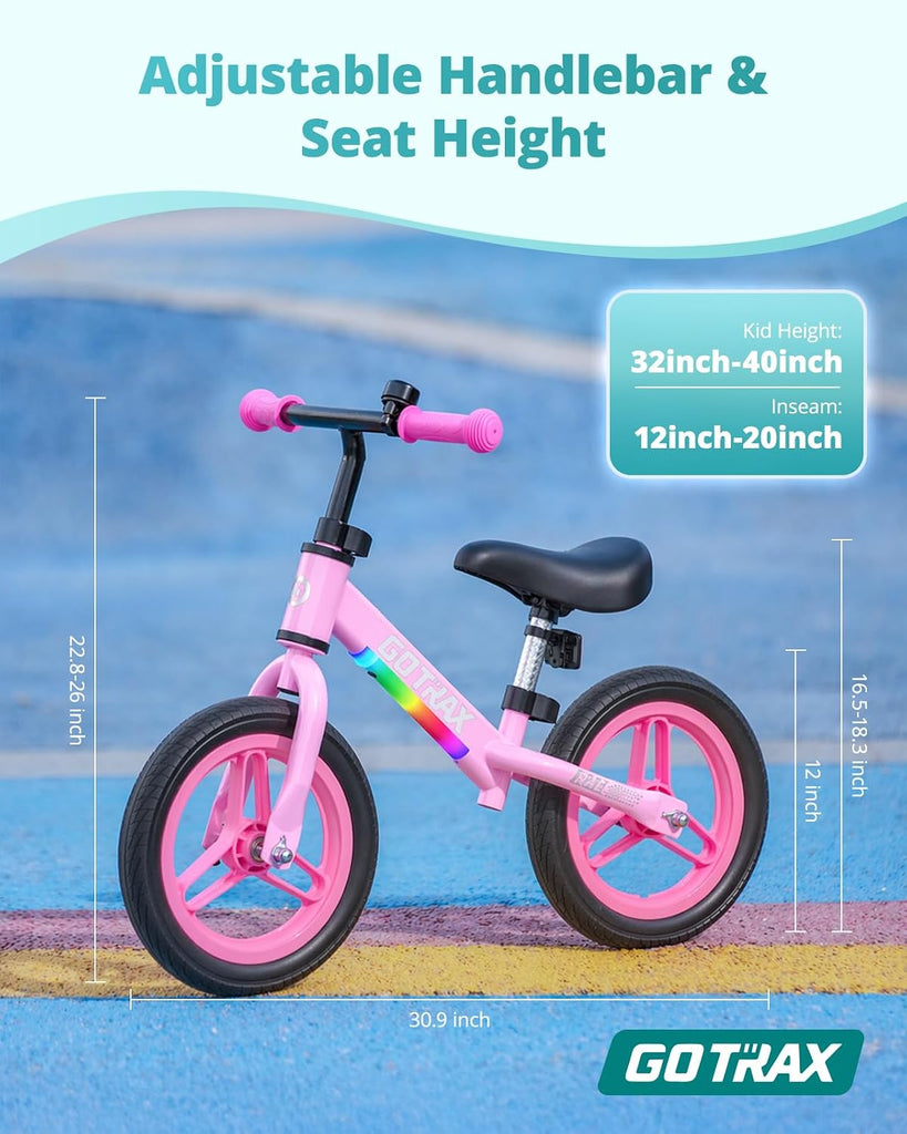KS12 Toddler Balance Bike, 12" No-Pedal Bike for Boys&Girls Ages 2-5