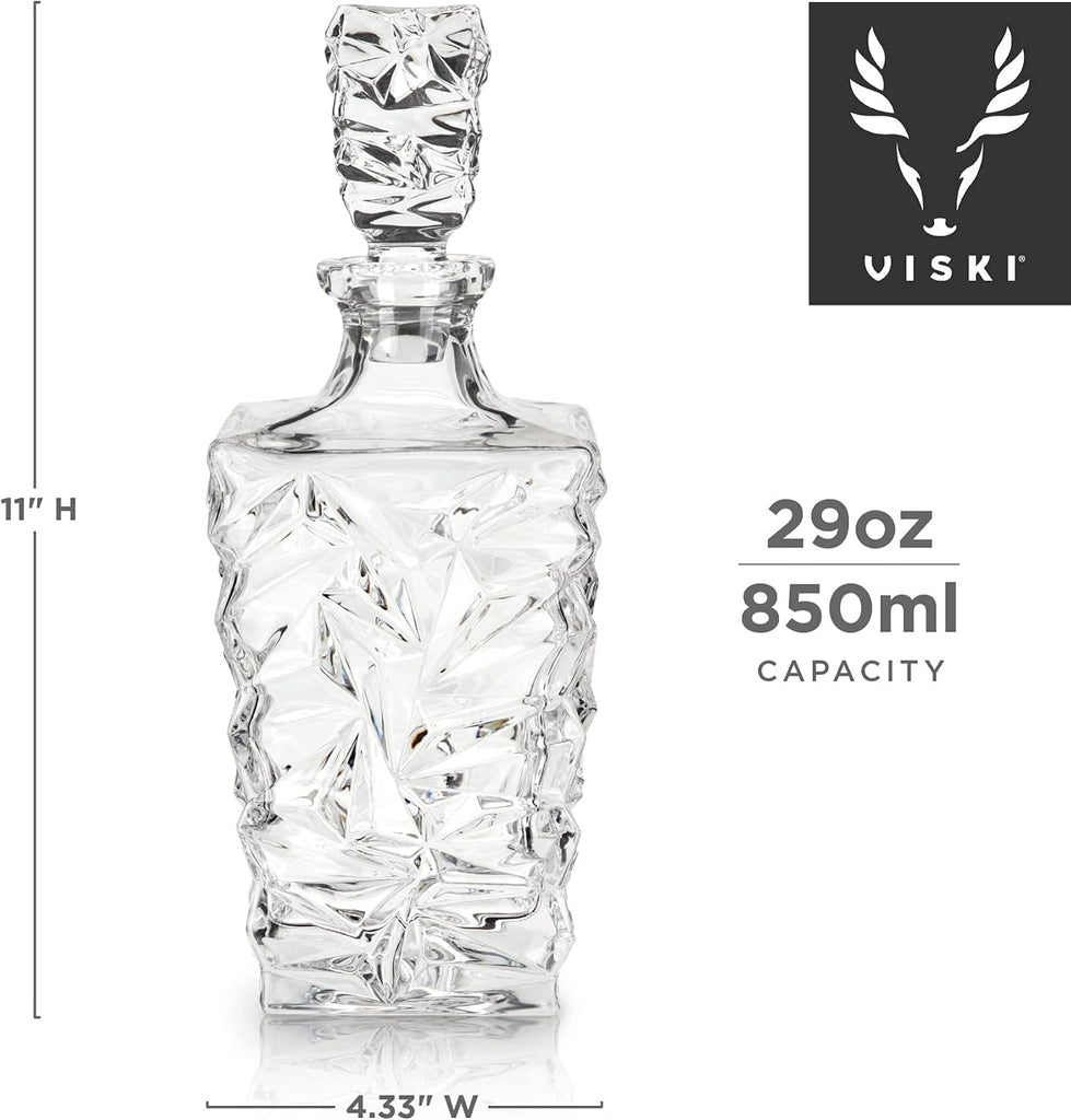 Prism Whiskey Decanter with Stopper, Crystal Liquor Decanter for Bourbon, Scotch, Vodka, Spirits, Wedding Gifts, Man