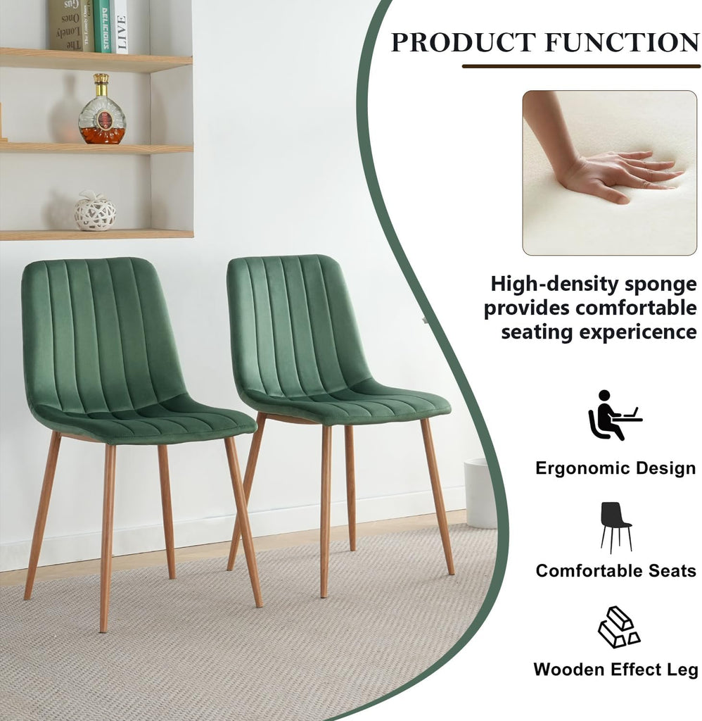 Dining Chairs Set of 4, Modern Kitchen Dining Room Chairs, Ergonomic Velvet Dining Chair Upholstered Cushion Seat and