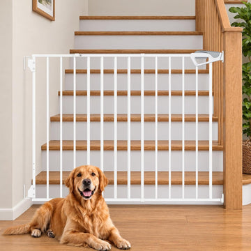 27"-42" Extra Wide Dog Gates for Doorways, 30" H Indoor Pet Gate for Stairs