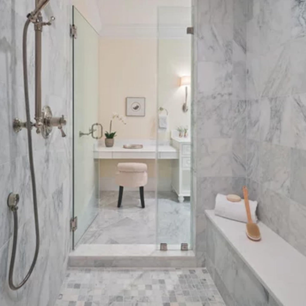 Super White Engineered Marble Threshold for Shower Curb, Bathroom Vanity Backsplash, Window Sill (4" x 24")