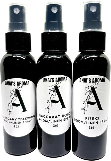 Baccarat Rouge Inspired, Mahogany Teakwood, Fierce Fragrance- Room and Linen Spray Set, 2oz-Anai's Aroma