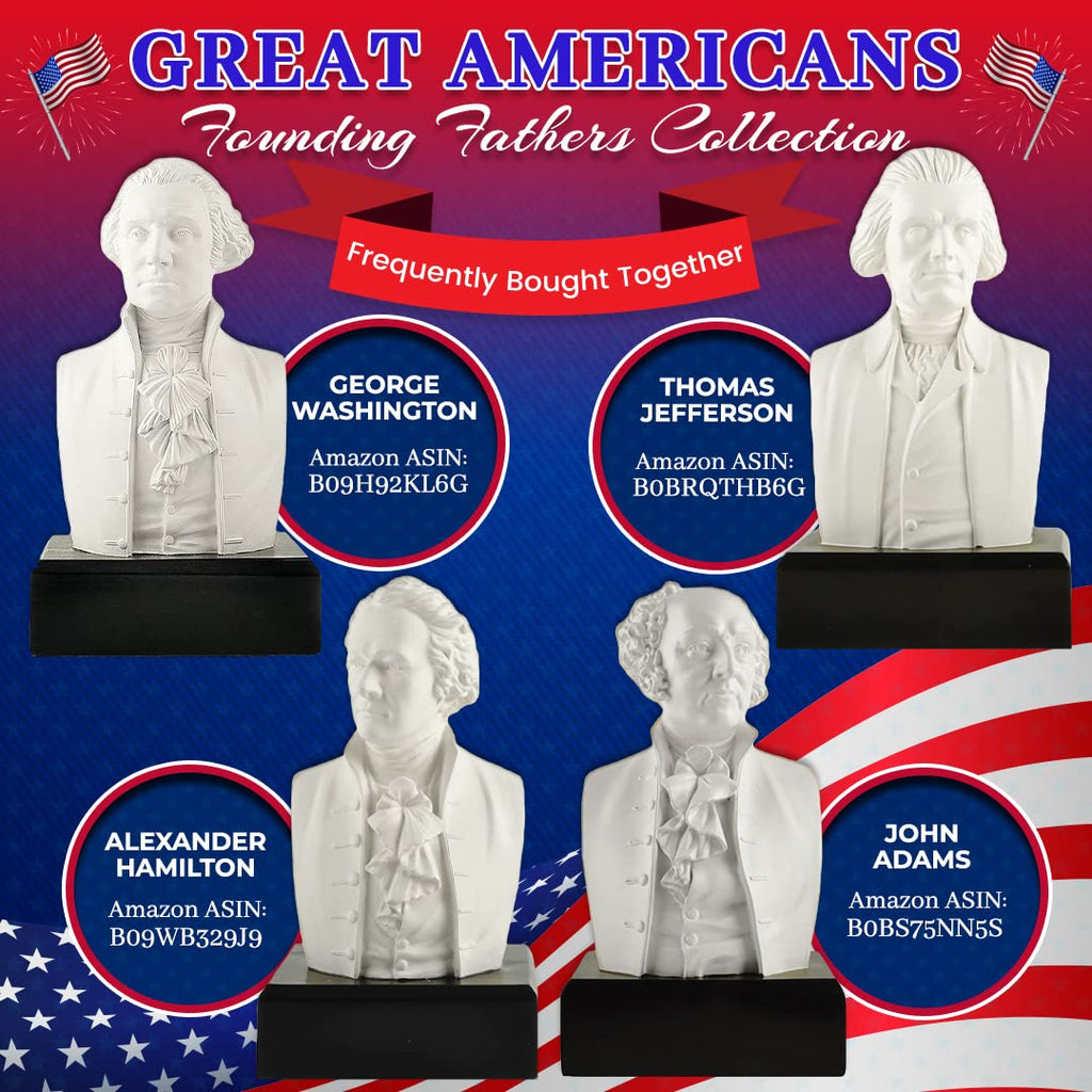 President George Washington Bust Statue - Founding Father Sculpture - Patriotic American History Home or Office