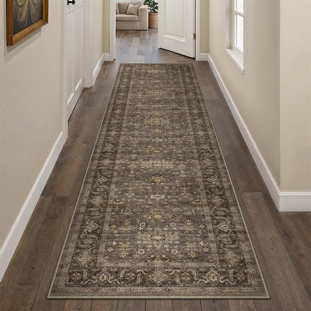 2x8 Dark Brown Vintage Runner Rug