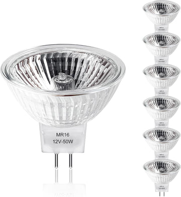 MR16 Halogen Bulbs 2 Pin, 12V 50W, Gu5.3 Base, 6 Packs