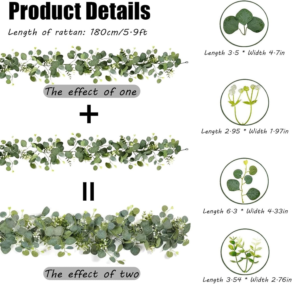 Artificial Eucalyptus Garland - Set of 2