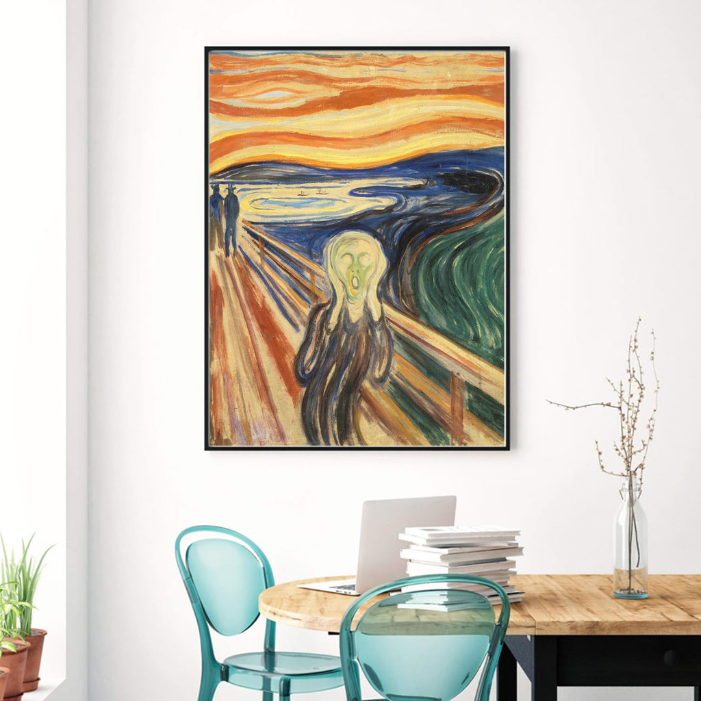 Edvard Munch Nature'S Scream Poster Print - Traditional Fine Art Scenery Canvas Wall Decor Historical Illustration