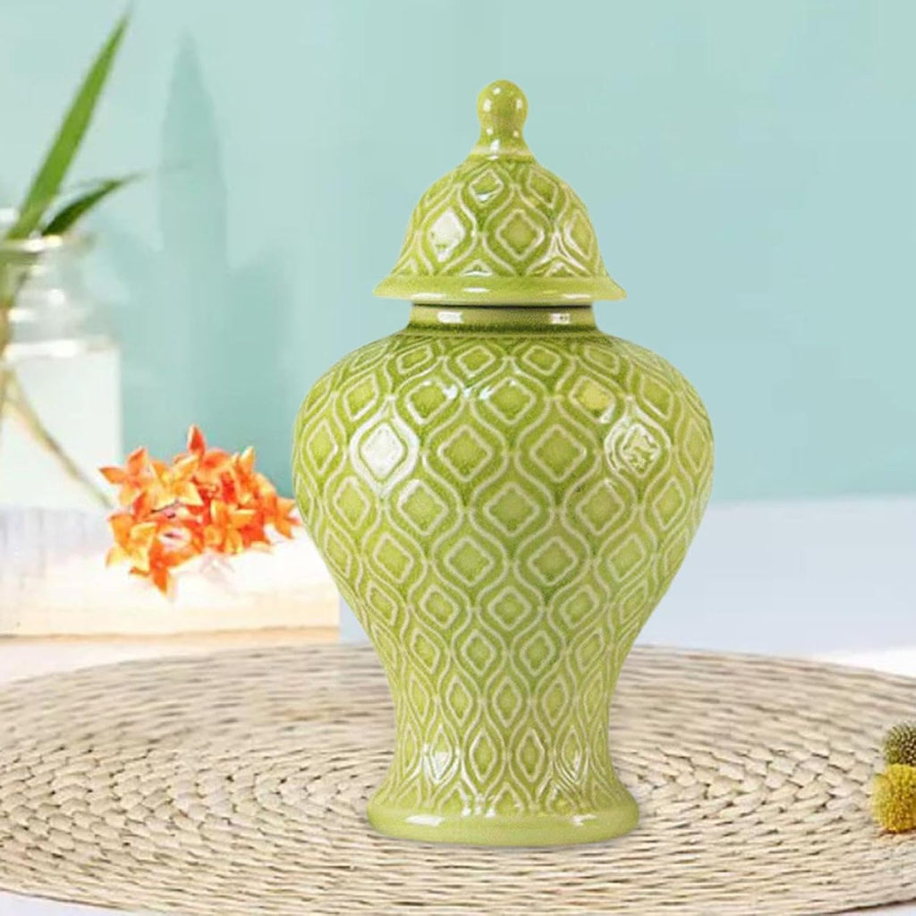 Porcelain Vase Jar Tabletop Decoration 12.5x23cm Decorative Ginger Jar for Party, Dining Table Decor Fine