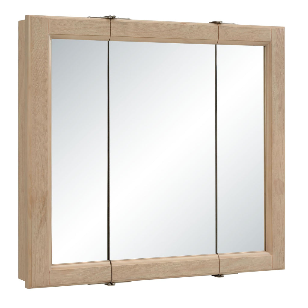 Wyndham Tri-View Medicine Cabinet, 24", White Oak