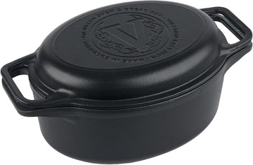 6-Quart Cast Iron Oval Dutch Oven, Combination Combo Cooker Pot and Skillet, Bread Baker, Colombia, 2-Piece Set |