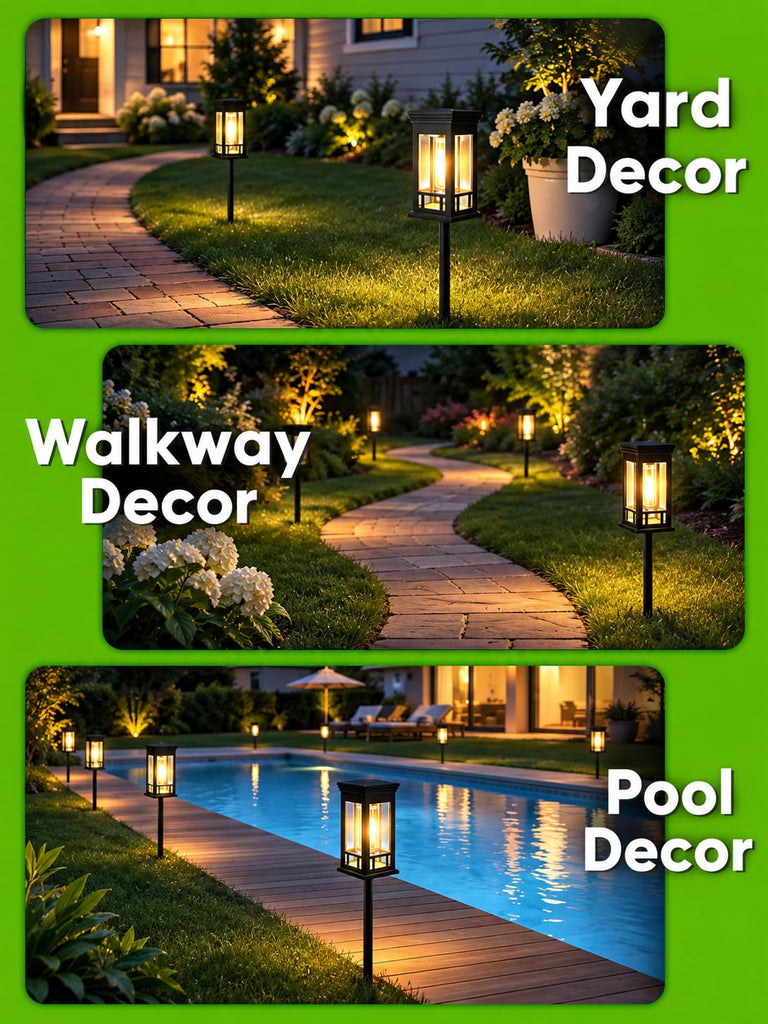 10 Pack Solar Pathway Lights Outdoor Waterproof, Garden Lights