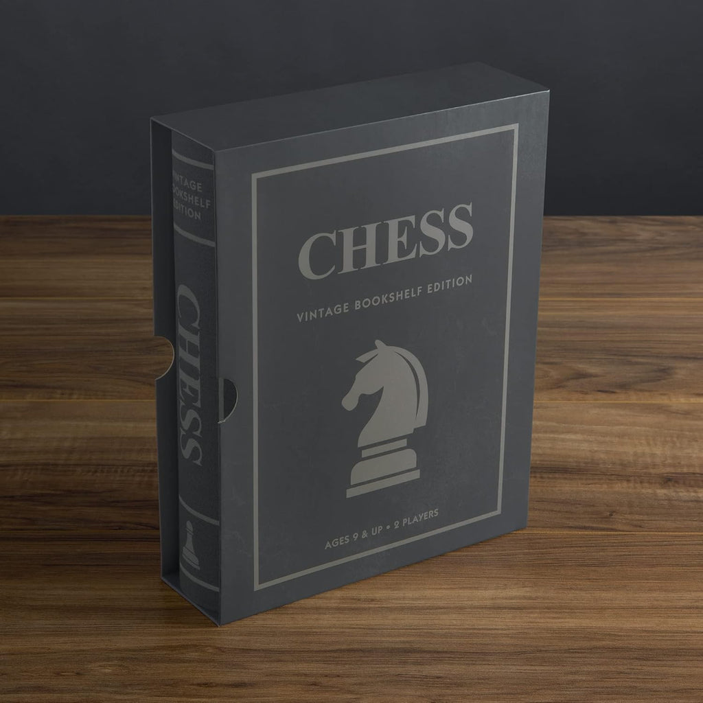 Chess Vintage Bookshelf Edition Board Game with Wood Pieces