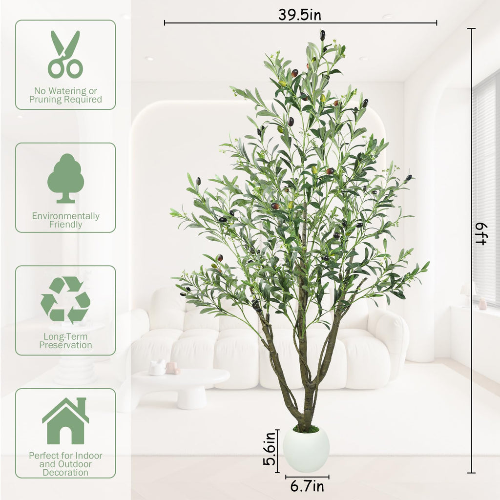Artificial Olive Tree 5FT, Indoor Outdoor Faux Tree