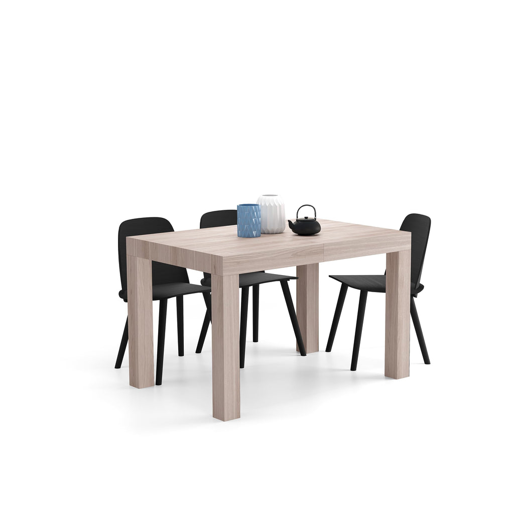 First Extendable Table, 47.2(78.7) x31.5 in, Pearled Elm, for 6-8 People, Expandable Dining Table, Italian Furniture