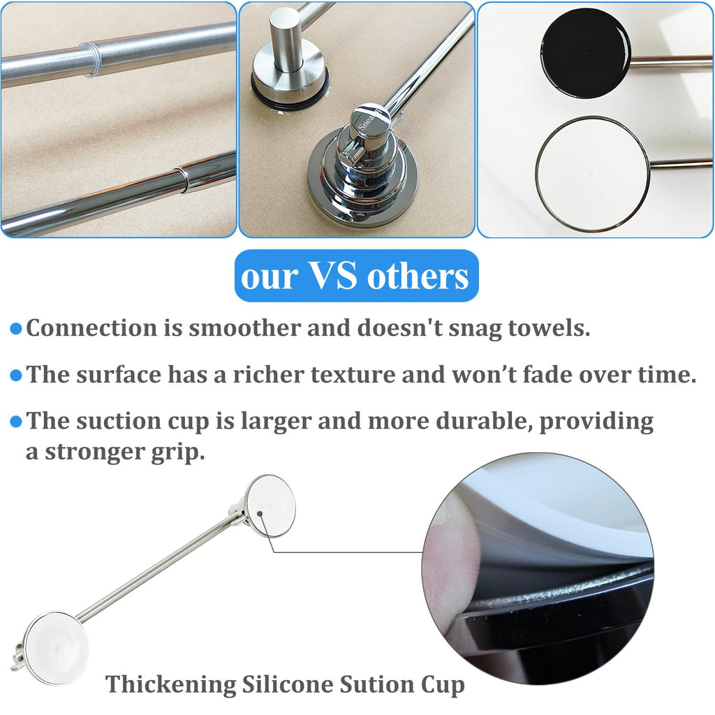 Suction Cup Extendable 17-29" Towel Bar (Brushed Nickel)