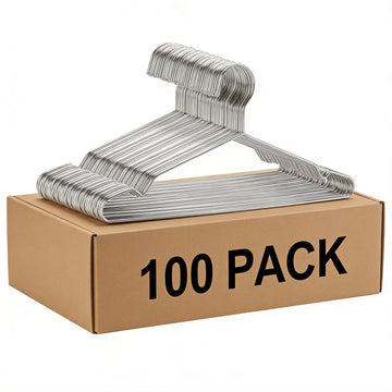 Hangers 100 Pack Clothes Hangers, Non Slip Coat Hanger Clothing Hanger Heavy Duty Metal Wire Hanger, Space Saving