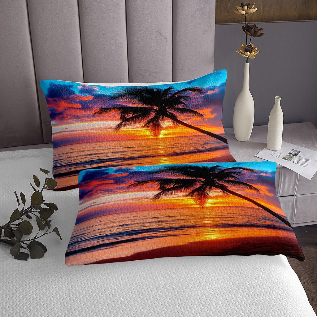Beach Sunset Quilts, 2 Piece Luxury Bedspreads