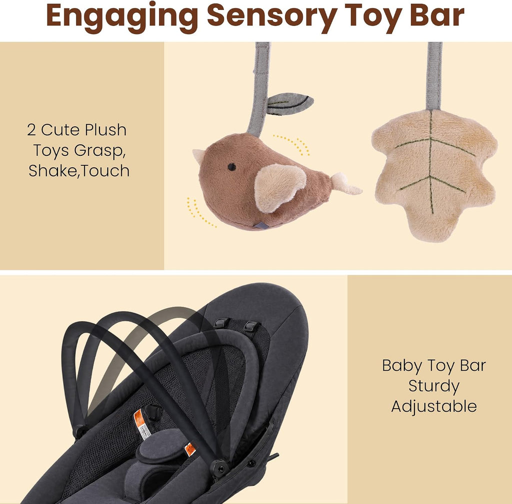 Black Smart Electric Baby Swing for Infants with 10 Preset Melodies