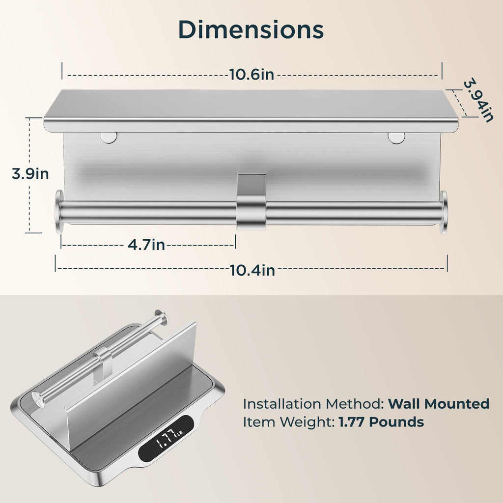 Toilet Paper Holder with Shelf, Commercial Toilet Paper Dispensers