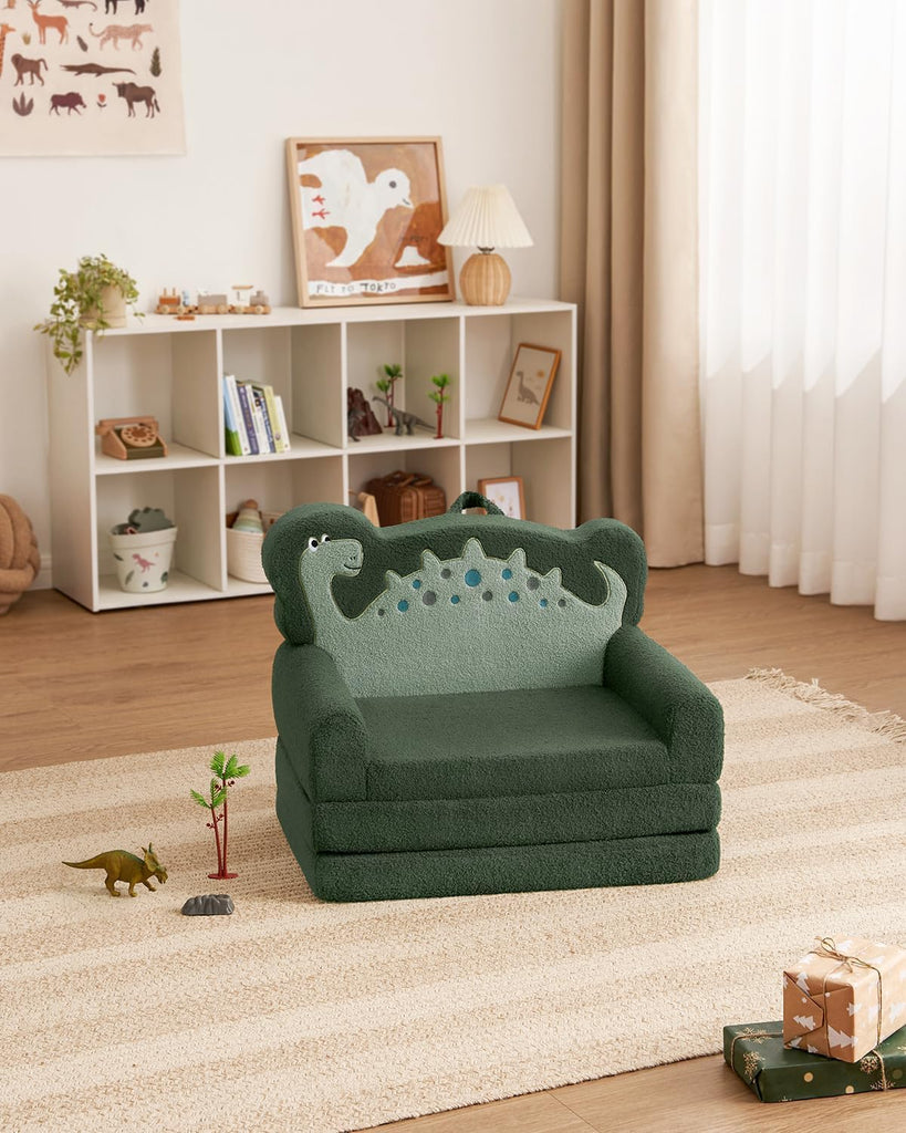 Foldable Kids Couch, in-1 Kids Sofa Chair, Green Dinosaur