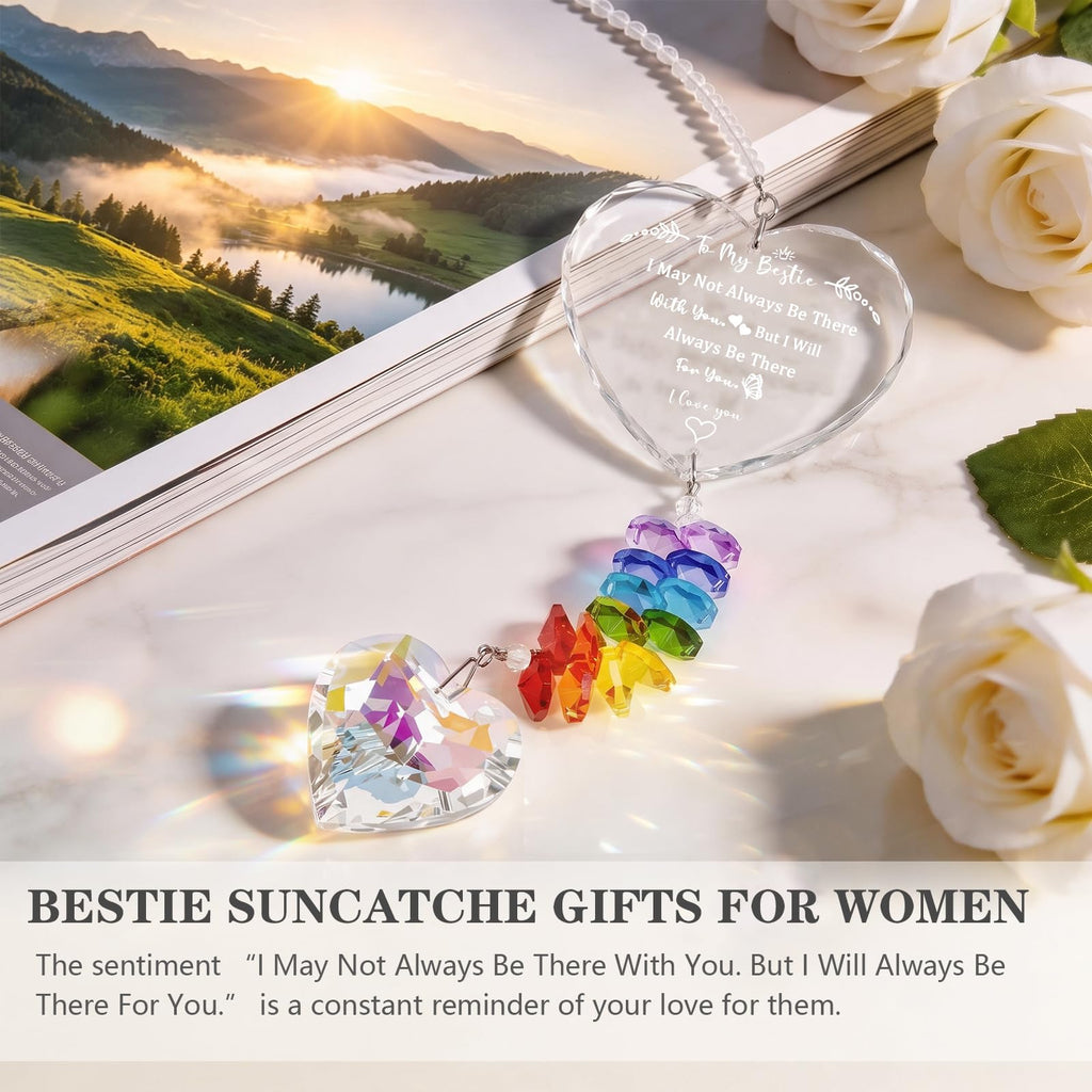 Bestie Gift for Women, K9 Friend Crystal Suncatcher Gifts for Women