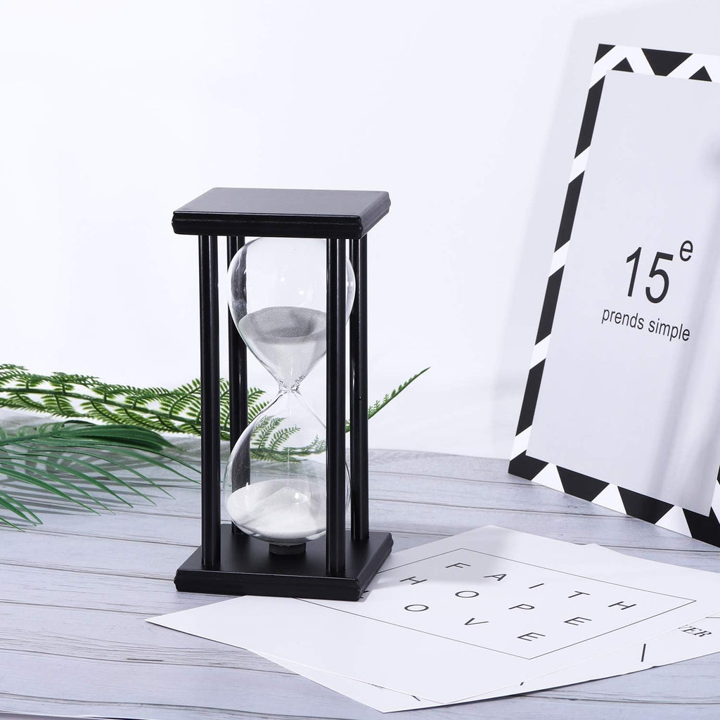 Hourglass Timer for 60 Minutes Sandglass Timer Living Room Home Bedroom Party Festival School Game Sand Timer (Black