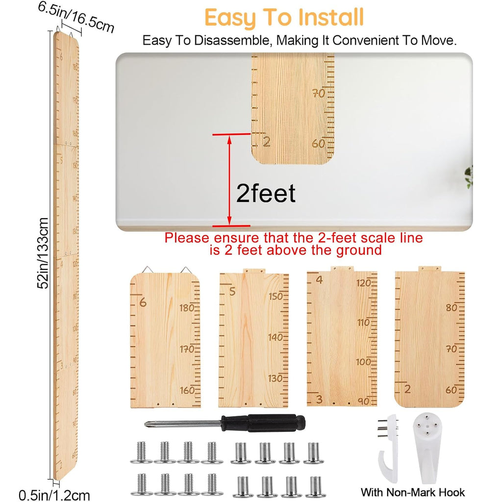 Growth Chart for Wall Wooden Height Chart for Kids Height Measurement for Wall Kids Height Wall Chart Kids Room