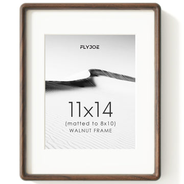 11x14 Picture Frame, Natural Solid Walnut Wood Photo Frame, Rounded Corner