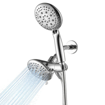 Dual Shower Head Combo, Handheld & Fixed, Chrome