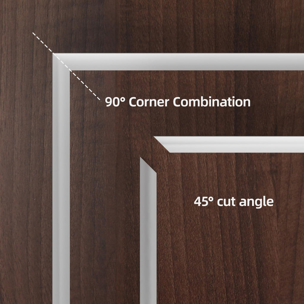 Self-Adhesive Silicone Inside Corner Trim, White, 10 ft
