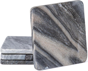 Natural Marble Coasters - Set of 4