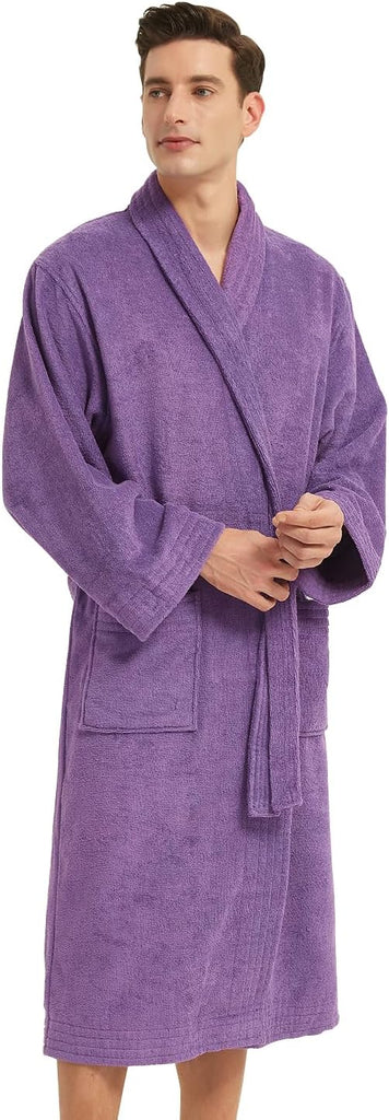 All-Cotton Bathrobe Thick Plush Cloth Housecoat Terry Toweling, Sweat Steaming Clothes Comfortable & Warm