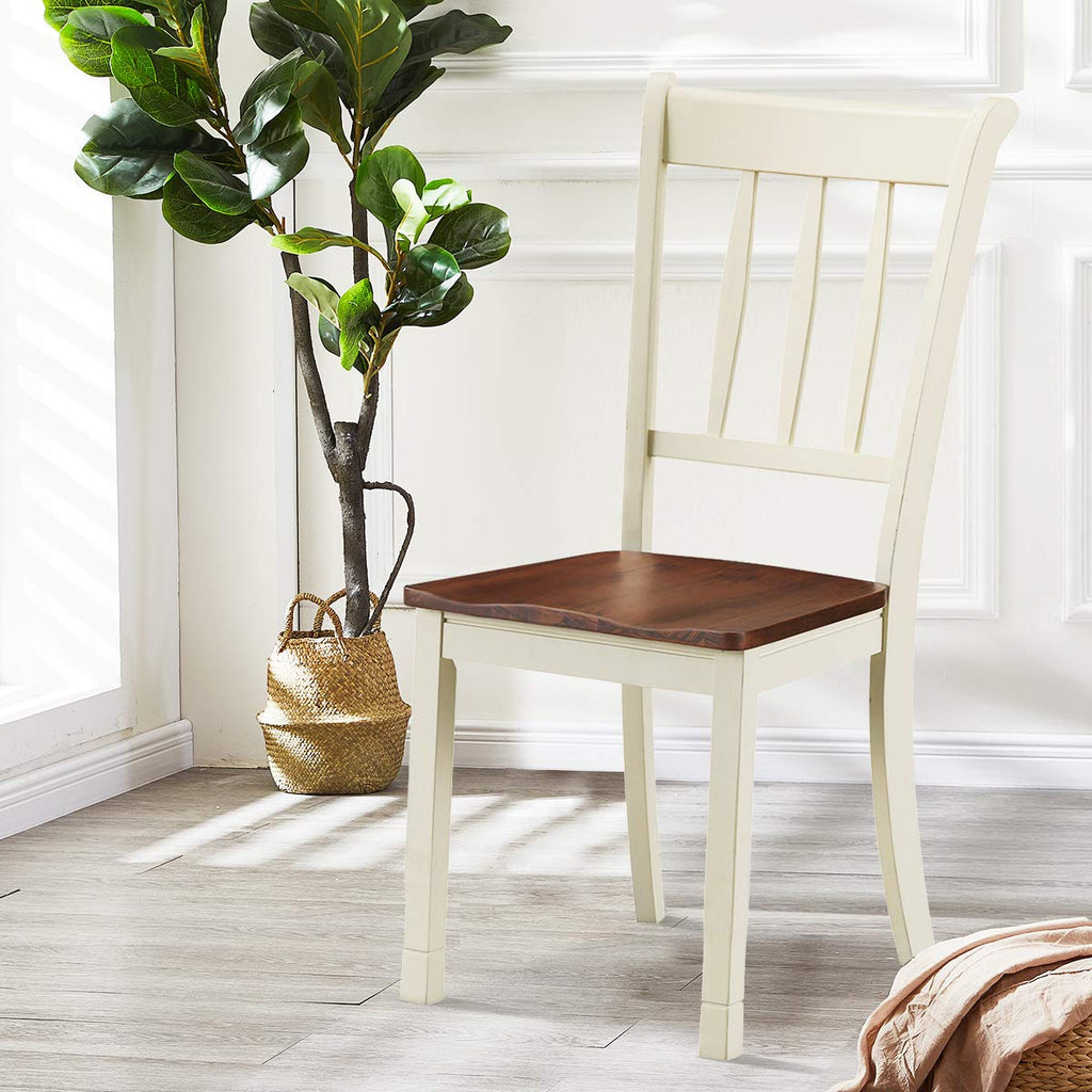 Wood Dining Chairs Set of 2, Armless Kitchen Chairs
