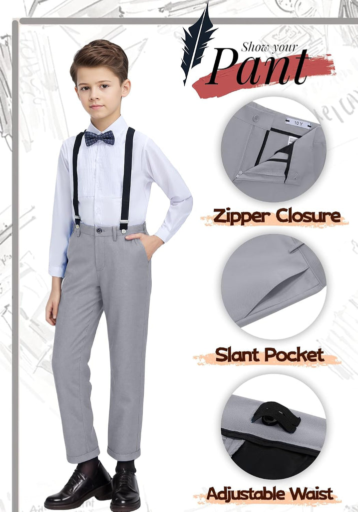 Boys Formal Suits Slim Fit Vest Pant Set for Kids Wedding Tuxedo