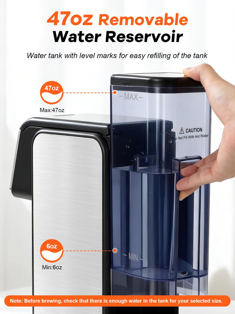 Single Serve Coffee Maker with Built-in Grinder