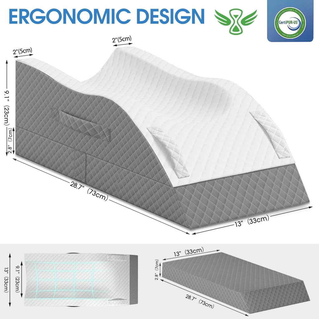 Leg Elevation Pillows for After Surgery, Wedge Pillow, Grey
