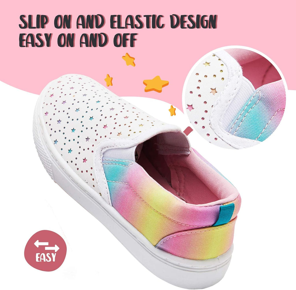 Boys & Girls Slip on Shoes, Toddler Canvas Walking Shoes