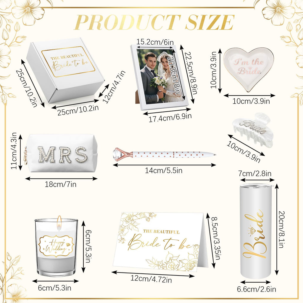 12 Pieces Bride To Be Gifts Set, White
