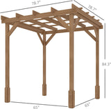 6.6' x 6.6' Outdoor Pergola with Stable Structure and Concrete Anchors