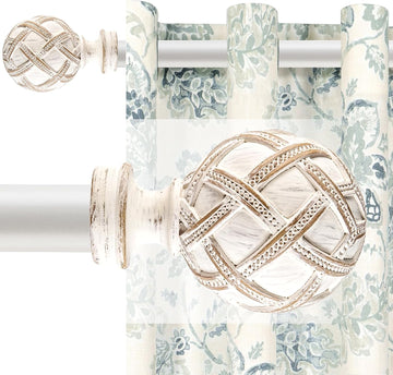 Single Curtain Rod for Windows 48 to 84 Inches(4-7ft): 1 inch Diameter Adjustable Curtain Rod, Heavy Duty Curtain Rod