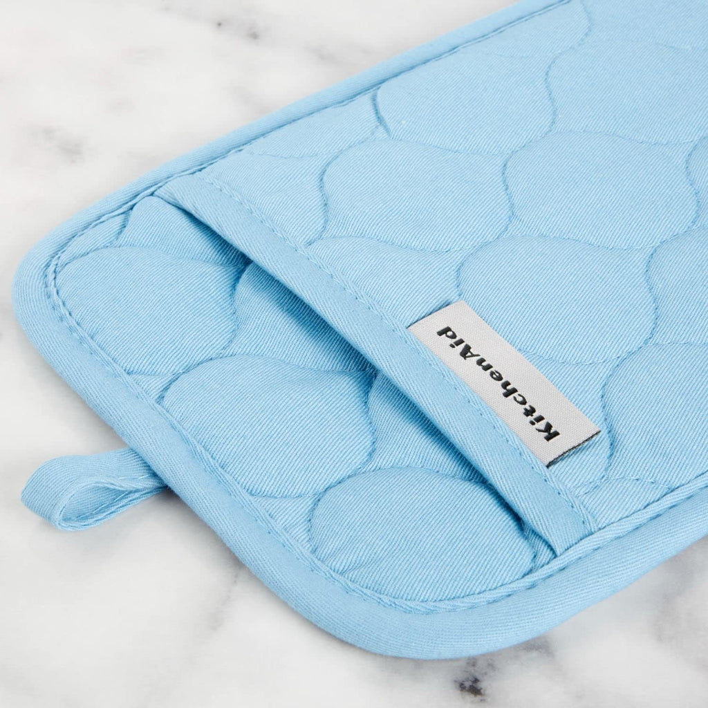 Quilted Cotton Terry Cloth Oven Mitt, Pot Holder, Kitchen Towel 4-Pack Set, Heat Resistant, Silicone Grip, Gift Set