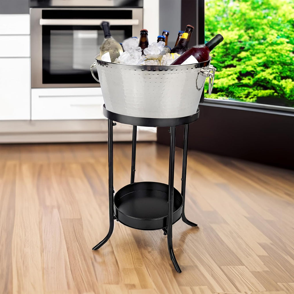 Champagne Ice Bucket with Stand, Wine Bucket with Stand Stand for Parties/Insulated Wine Chiller Bucket for Parties