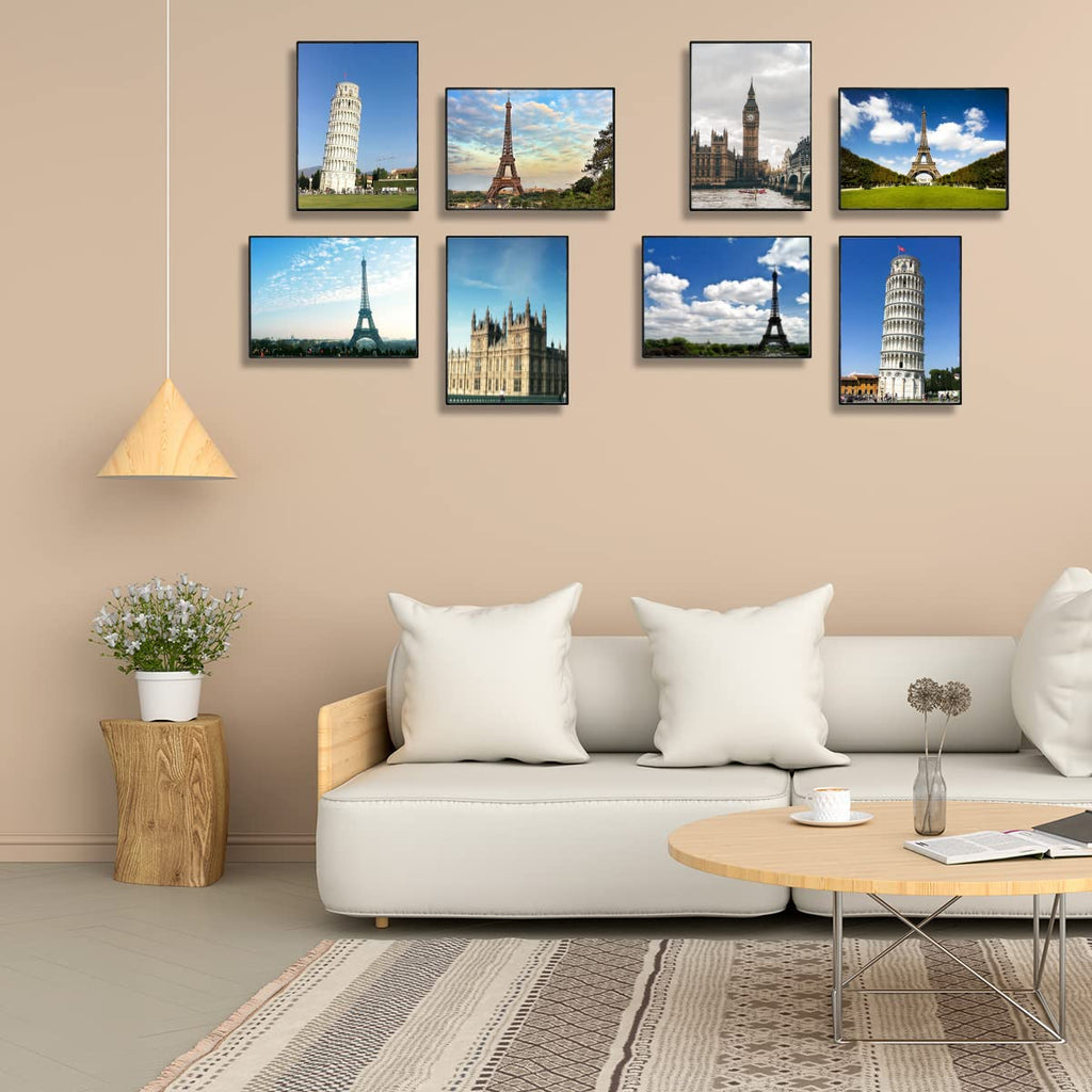 Front Loading Black Picture Frame 5x7 Set of 10 Wall and Table Mounting