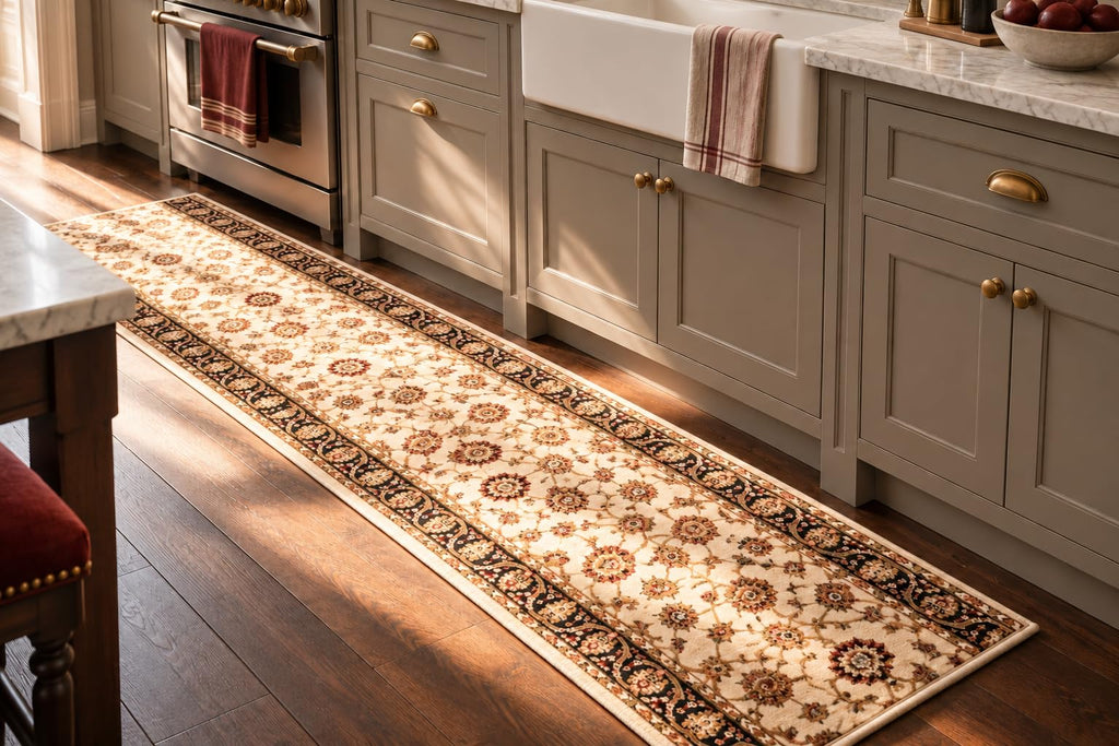 Barclay Sarouk Ivory 26 in x 63 ft Hallway Long Runner Rug
