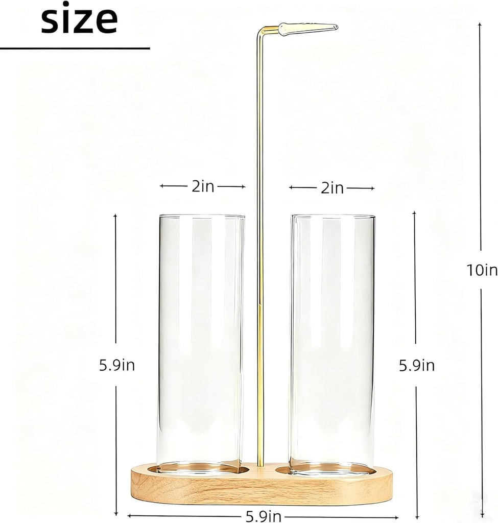 Glass Natural Incense Holder,Warm Minimalism Incense Sticks Burner Holder with Storage,Hang Upside Down Incense