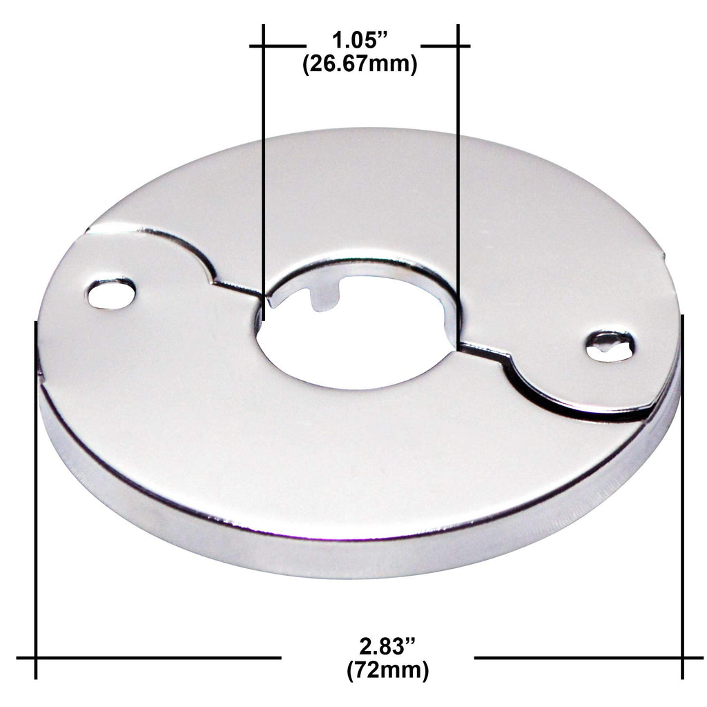 Floor and Ceiling Plate Cover Split Flange Replacement and Repair Kit, Fits 3/4 Inch IPS Galvanized Pipe or 1 Inch