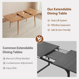 Solid Wood Extendable Dining Table for 4-8 People with Seamless Extension from 47.2 to 63 Inches, Easy Assembly