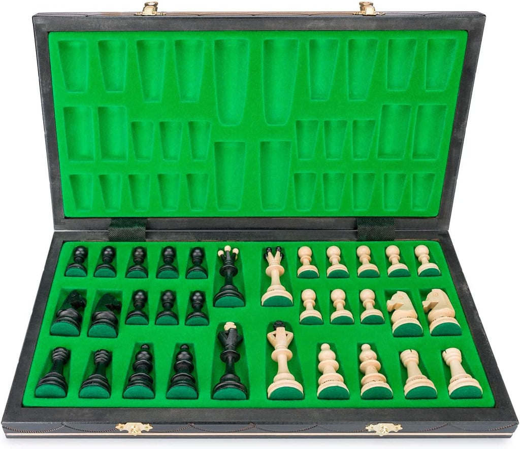 Beautiful Handcrafted Wooden Chess Set with Wooden Board and Handcrafted Chess Pieces - Gift idea Products (16'' (40