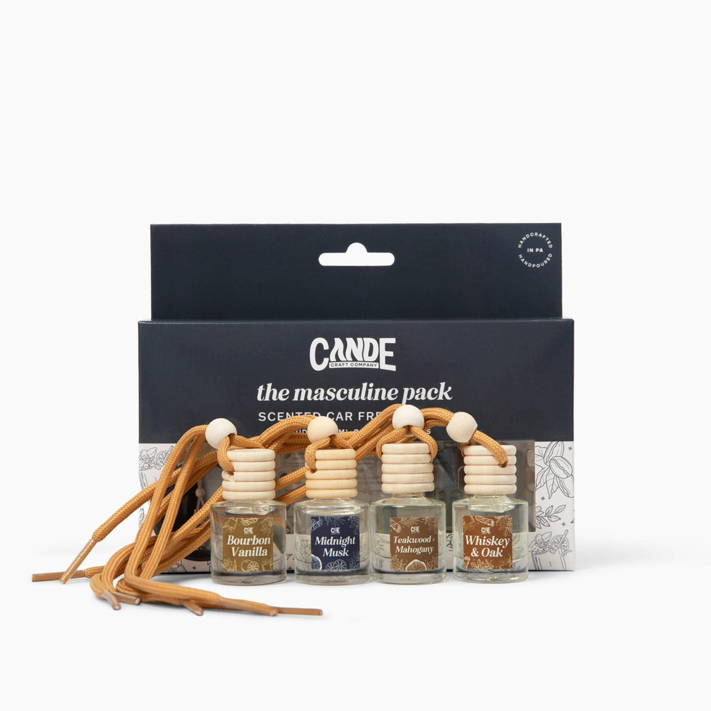 CANDECraftCo Car Air Freshener Diffuser - Masculine Scent - 4 Pack
